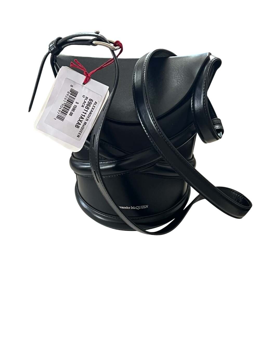 The Soft Curve Bucket Bag by Alexander McQueen 696811 1AXAB 1000 New